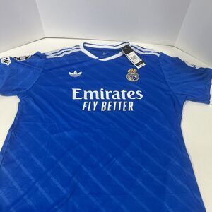 NWT Adidas Real Madrid Away Jersey Blue Aeroready Soccer Men’s XXL Mbappe #10